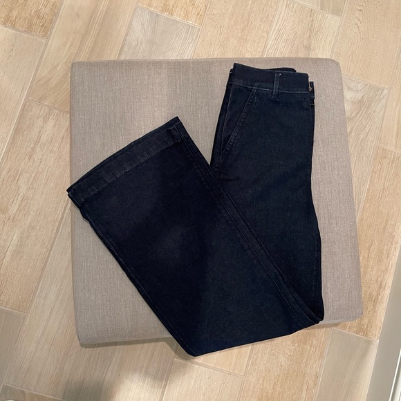 Wide leg high waist denim jean trouser Talbots NWT Sz 0 - Picture 4 of 11